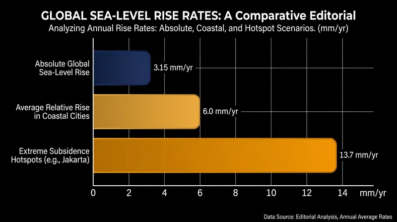 In densely populated coastal regions, land subsidence effectively doubles the rate of relative sea-level rise.