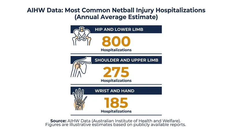 Lower limb injuries remain the leading cause of netball-related hospitalizations, driving clubs to adopt stricter return-to-play protocols.
