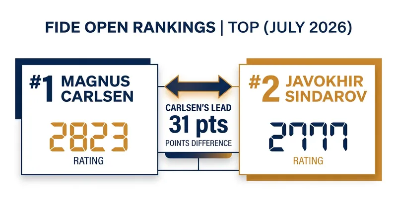 Magnus Carlsen retains the top spot, but his lead over the chasing pack has narrowed significantly.