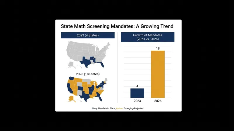 The number of states requiring early math screening has more than quadrupled since 2023.