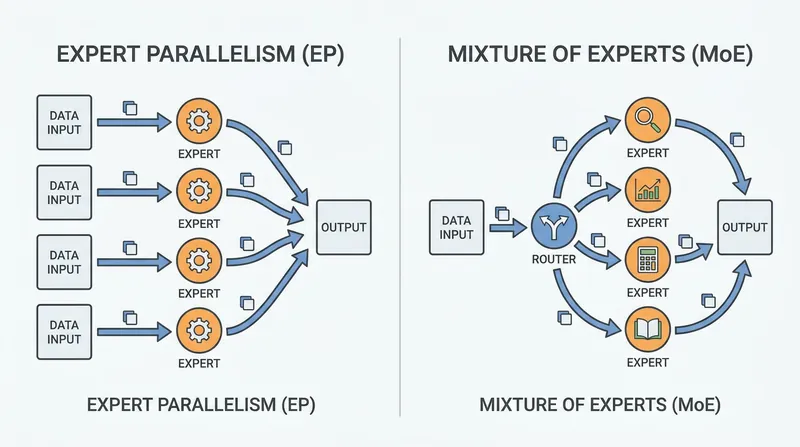 Expert Parallelism allows the model to activate only a fraction of its parameters at a time, saving compute power.
