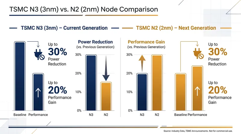 The N2 node offers significant improvements in either power efficiency or raw performance compared to the previous generation.