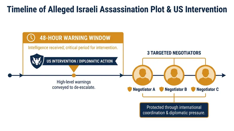 Timeline of the intercepted intelligence and the subsequent US warning to Iranian officials.