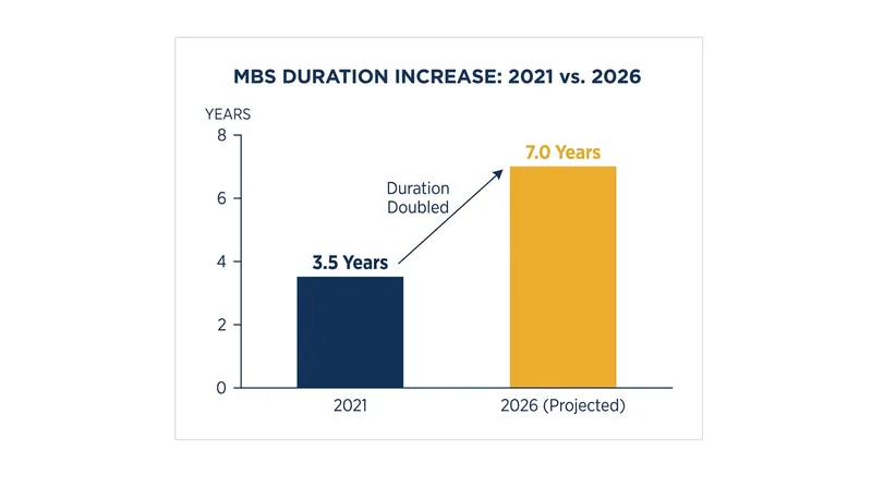 The expected lifespan of the average mortgage-backed security has doubled since 2021.