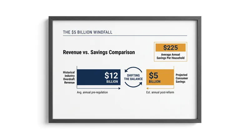 The financial impact of the CFPB's overdraft fee cap on American households.