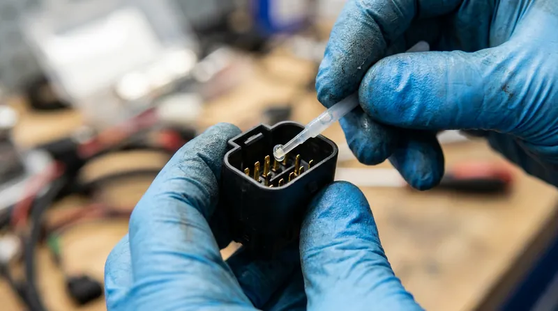The fix involves applying a specialized dielectric gel to the connector pins to prevent fretting corrosion.