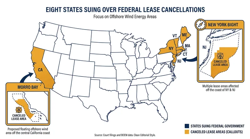 A coalition of eight coastal states has launched legal challenges to block the lease cancellations.