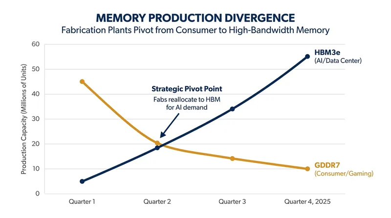 As fabrication plants pivot to high-margin AI memory, the supply of consumer graphics memory has constricted.