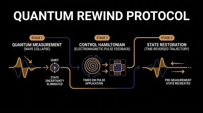 The control Hamiltonian uses precise electromagnetic pulses to counteract the stochastic changes caused by measurement.