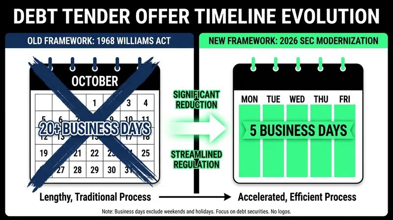 The new rule compresses the mandatory waiting period from nearly a full month to a single business week.