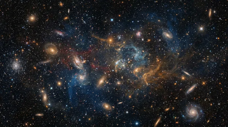 The camera's massive field of view allows it to capture both faint foreground dust and billions of distant galaxies simultaneously.