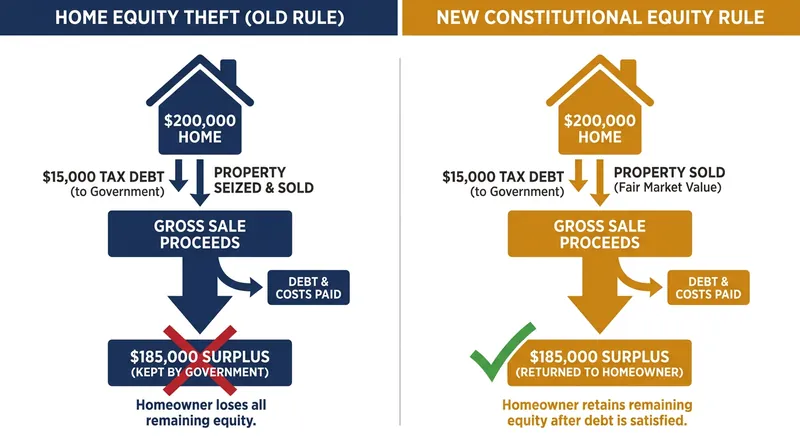 Under the new mandate, governments can only keep the exact amount owed in taxes and fees.