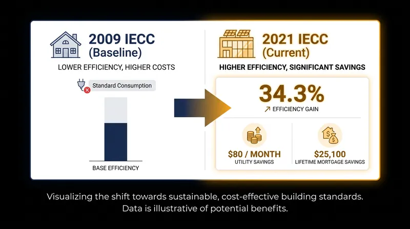Federal estimates show the 2021 IECC significantly reduces long-term utility costs for homeowners.