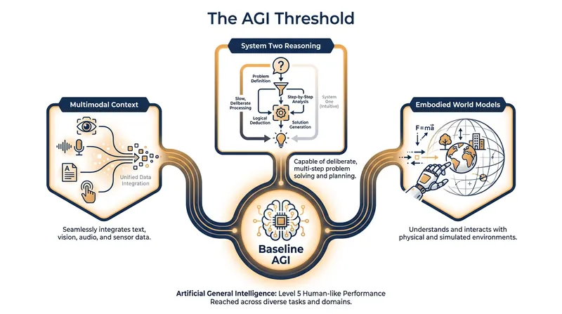 DeepMind's paper asserts that the integration of three core technologies has satisfied the requirements for baseline AGI.