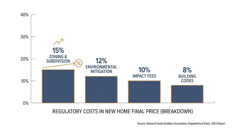 Regulatory compliance and environmental mitigation make up a significant percentage of the cost to build a new home.