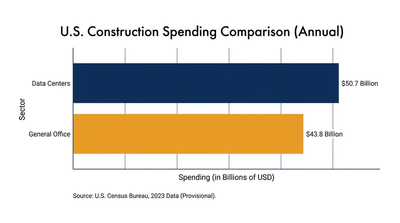 Data center construction reached a $50.7 billion annualized rate in April 2026.