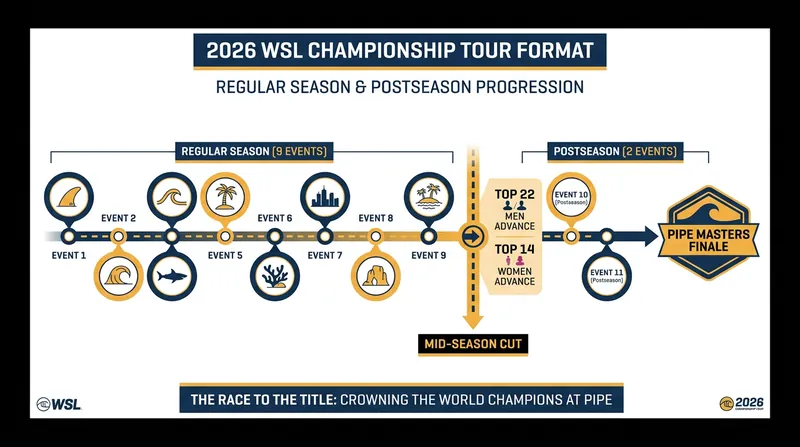 The 2026 format introduces a strict cut after nine events, narrowing the field for the postseason.