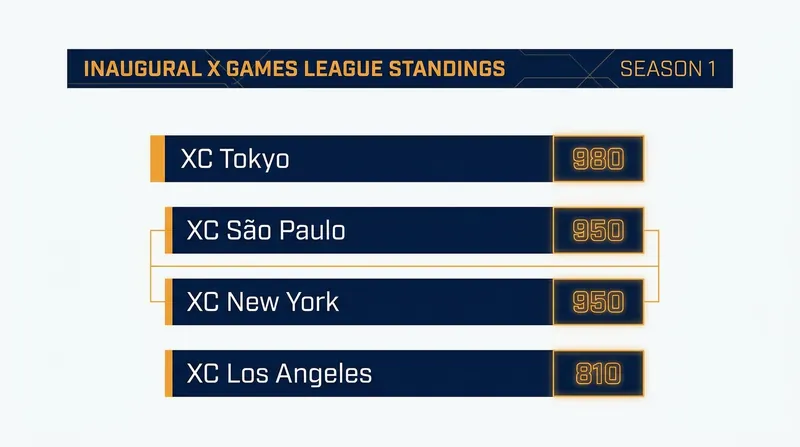 XC Tokyo holds a narrow 30-point lead over São Paulo and New York following the opening event.