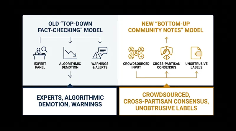 How Meta's new moderation architecture shifts the burden of verification from institutions to users.