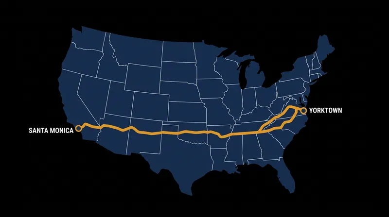The Pedals & Points route spanned from the Pacific coast to the Atlantic over three months.