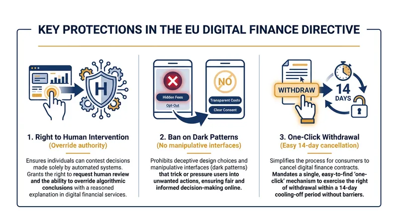 The directive introduces several sweeping changes to how financial products are sold online.