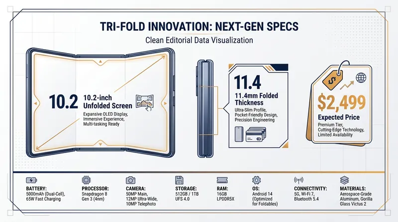 Key specifications for Samsung's new triple-folding device.