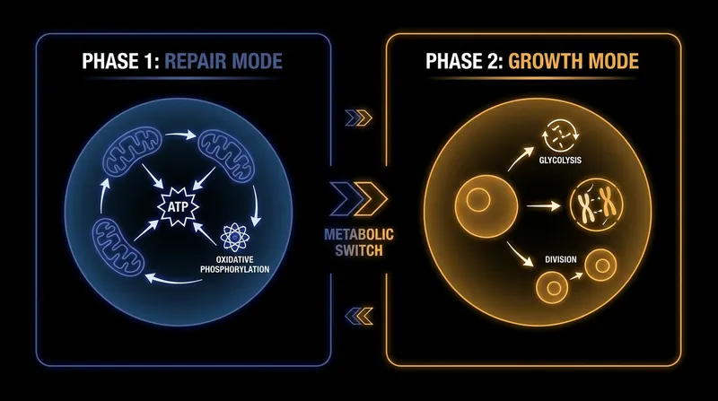Stem cells rely on oxidative phosphorylation for repair, shifting to glycolysis only when it is time to grow.
