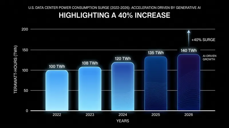 Data centers now account for roughly 8% of total U.S. electricity demand, raising the baseline for the entire power grid.