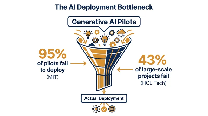 Despite heavy investment in AI pilots, the vast majority of enterprise projects fail to reach full-scale deployment.