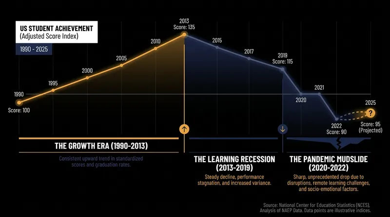 The trajectory of U.S. student achievement over the last 35 years.