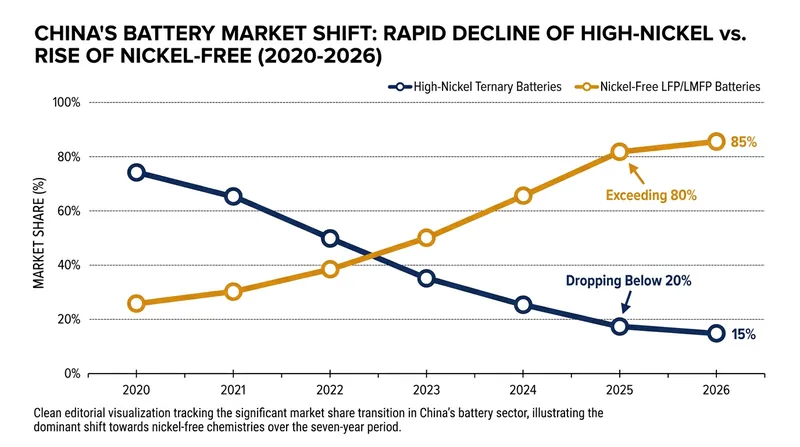 Nickel-free batteries now account for the vast majority of new EV installations in the world's largest market.
