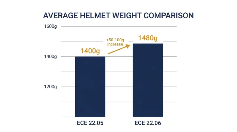 The added safety materials have resulted in a slight but noticeable weight increase across most helmet models.