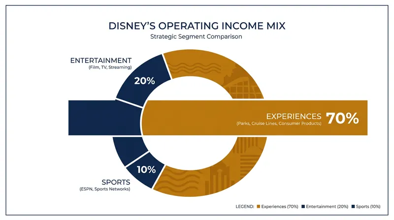 Disney's Experiences division has become the primary driver of the company's operating income in recent quarters.
