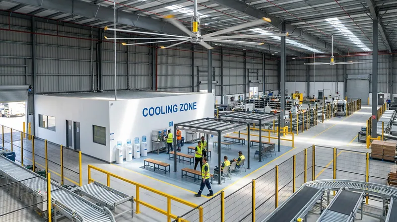 The new federal heat standard explicitly covers indoor facilities, requiring climate controls and rest areas for warehouse and manufacturing staff.