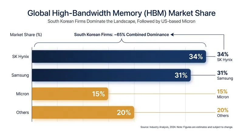 South Korea's near-monopoly on HBM chips gives it immense leverage in the global AI supply chain.