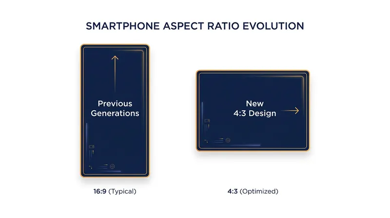 The shift to a 4:3 internal display allows for a standard 20:9 cover screen, resolving long-standing ergonomic complaints.