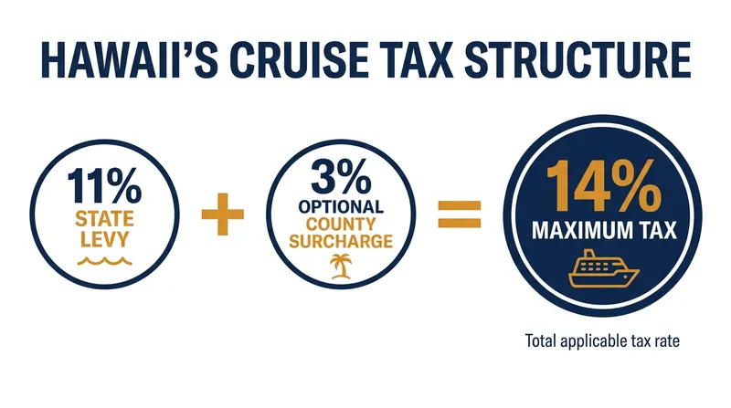 The Transient Accommodations Tax (TAT) expansion allows for up to a 14% levy on prorated cruise fares.