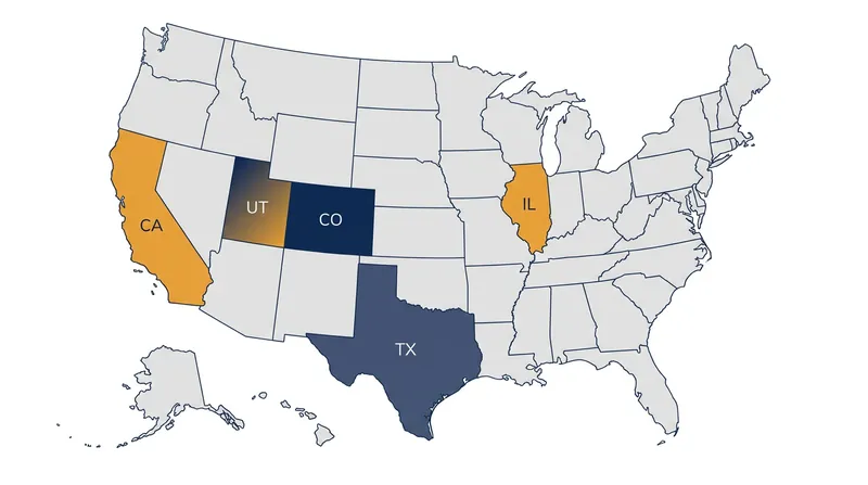 The growing patchwork of state-level AI regulations across the United States.