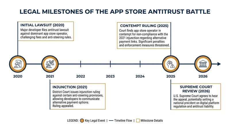 The six-year legal journey of Apple v. Epic Games.