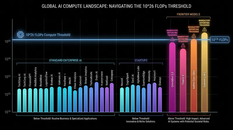 Only models trained with computing power exceeding 10^26 FLOPs are subject to the new mandatory reporting rules.