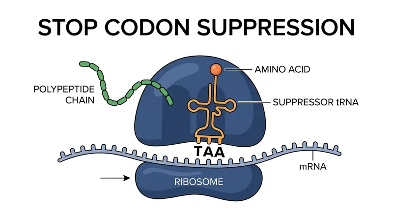 The mechanism of reassignment: Specialized suppressor tRNAs intercept the former stop codons and insert amino acids into the growing protein chain.