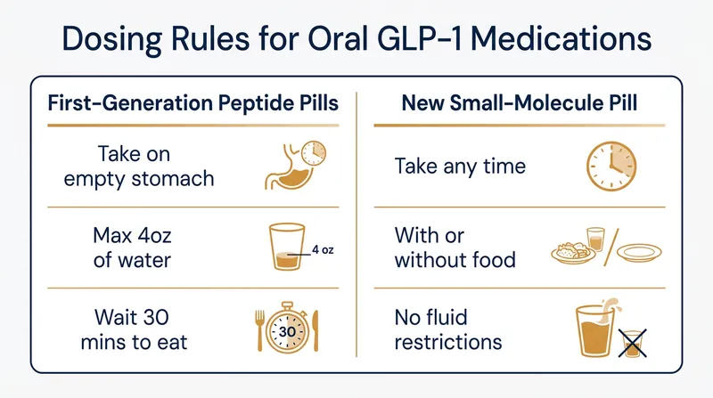 The new small-molecule architecture eliminates the strict fasting and water restrictions required by earlier oral GLP-1 medications.