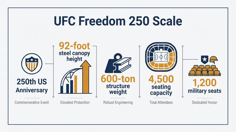 The unprecedented logistical scale of transforming the presidential grounds into a combat sports arena.