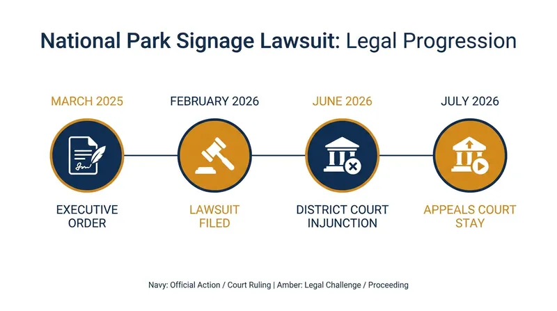 The timeline of the legal battle over National Park Service exhibits.