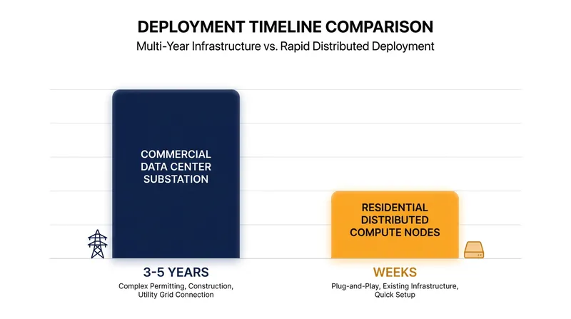 Distributed compute bypasses the multi-year backlog for commercial grid connections.
