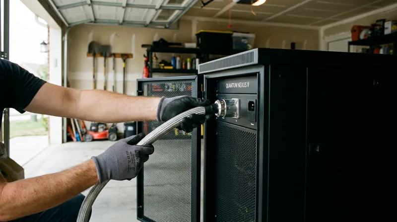 Technicians install dedicated fiber lines and power connections to isolate the AI hardware from the homeowner's personal network.