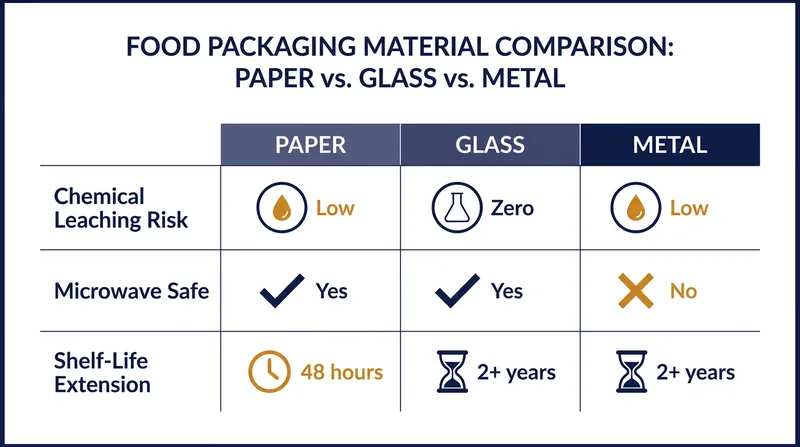 How the three primary compliant materials compare across key kitchen metrics.