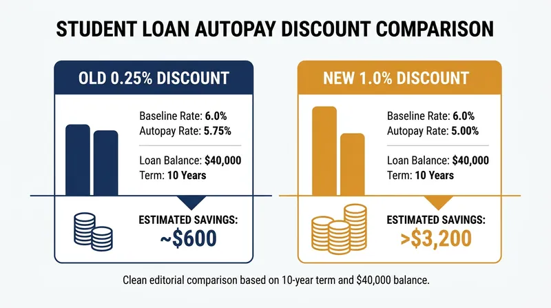 How the quadrupled discount accelerates savings over a standard 10-year repayment term.