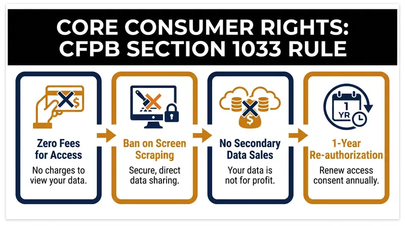 Key consumer protections established by the Personal Financial Data Rights rule.