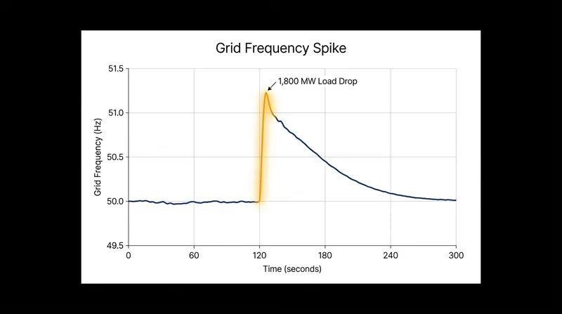 When massive computational loads drop offline suddenly, the excess power on the grid causes dangerous voltage and frequency spikes.